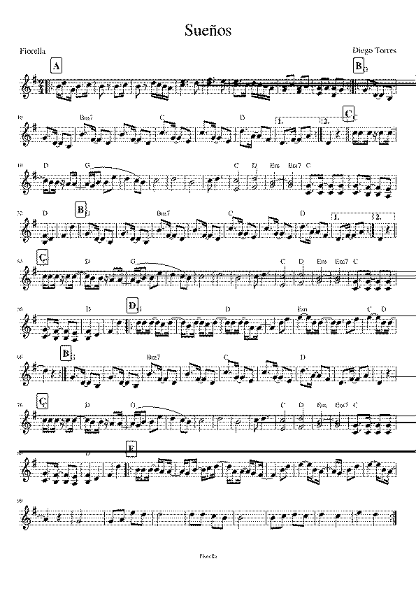 Partitura Sueños Diego Torres