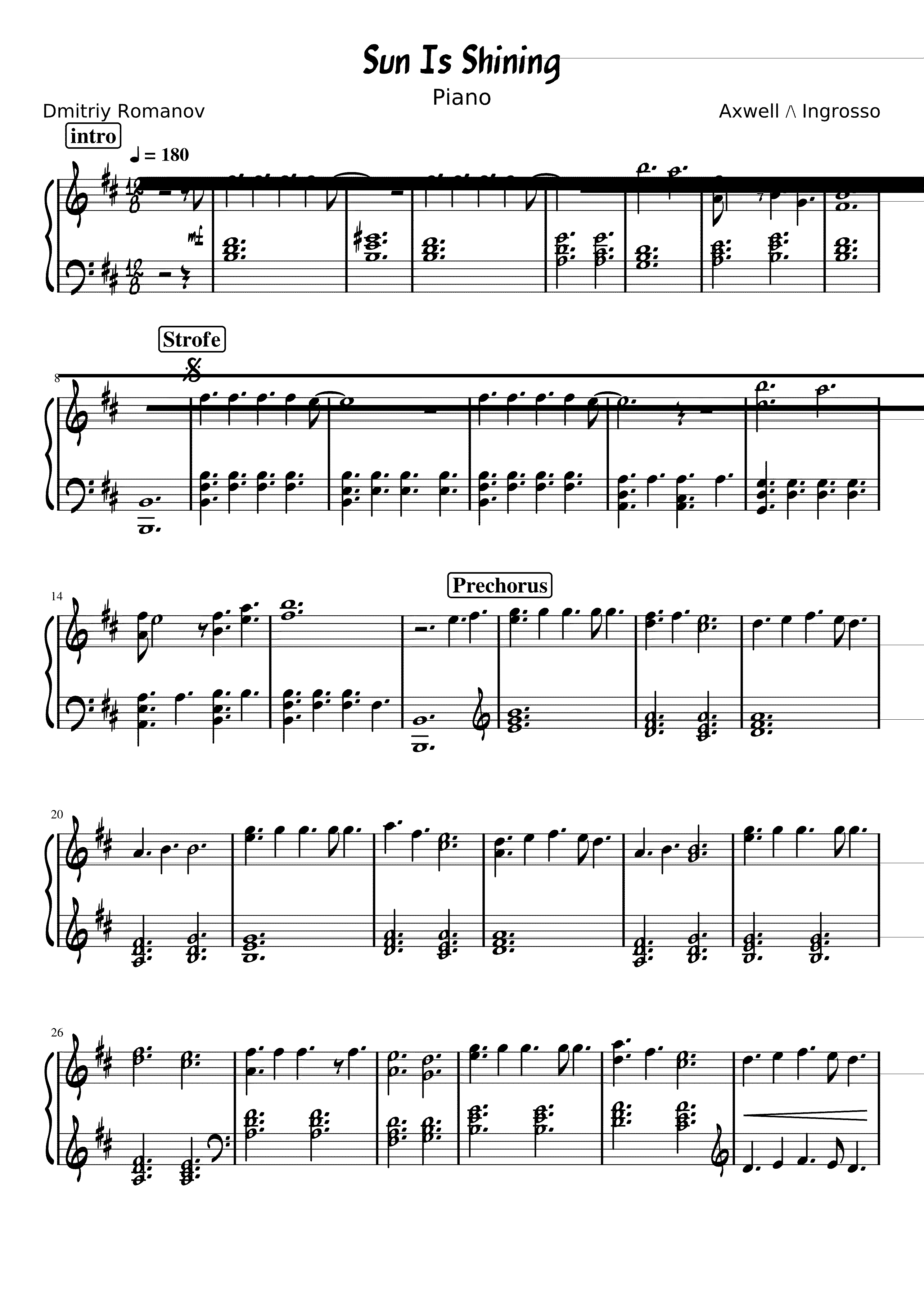 Partitura Sun Is Shining