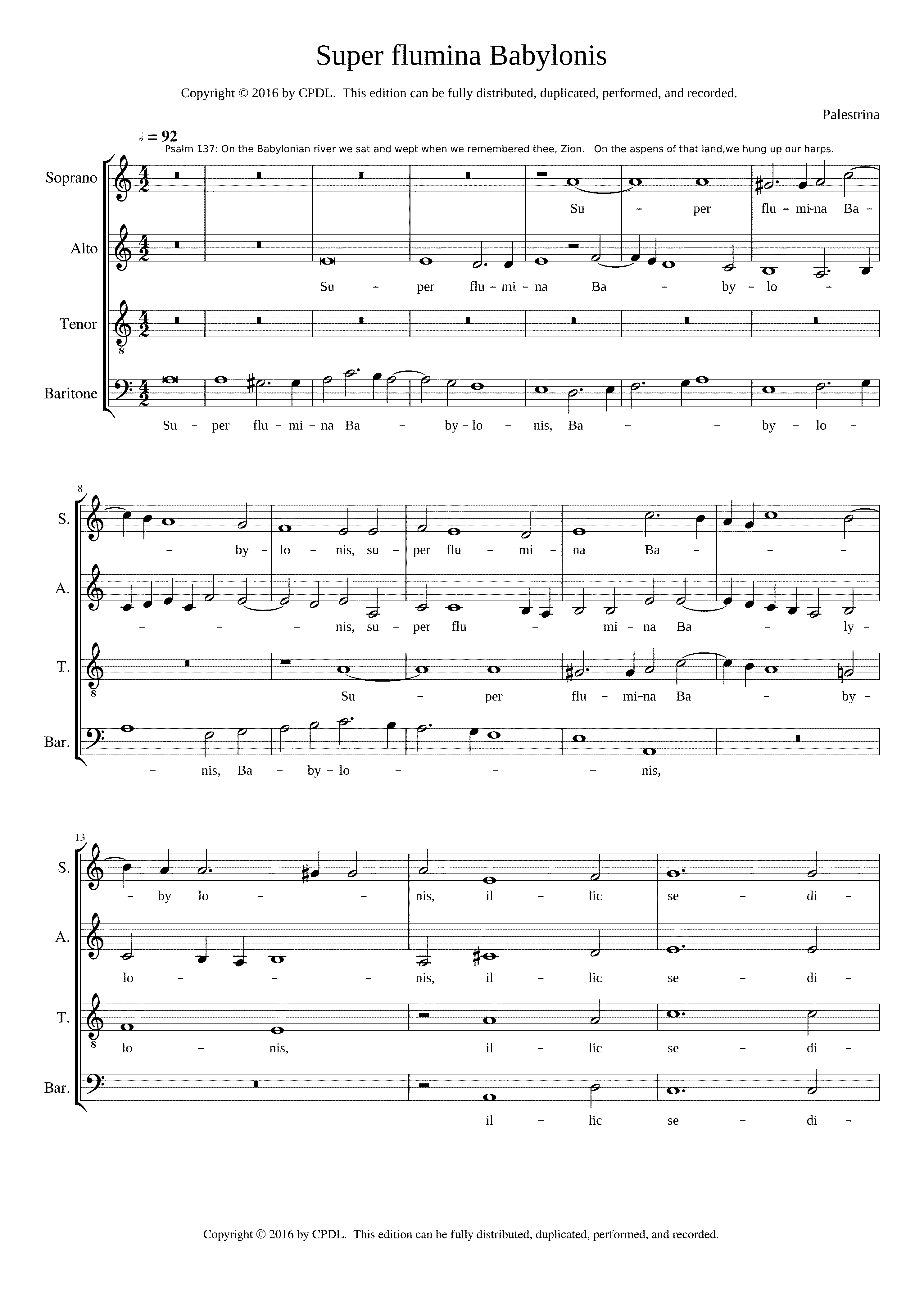 Partitura Super Flumina Babylonis
