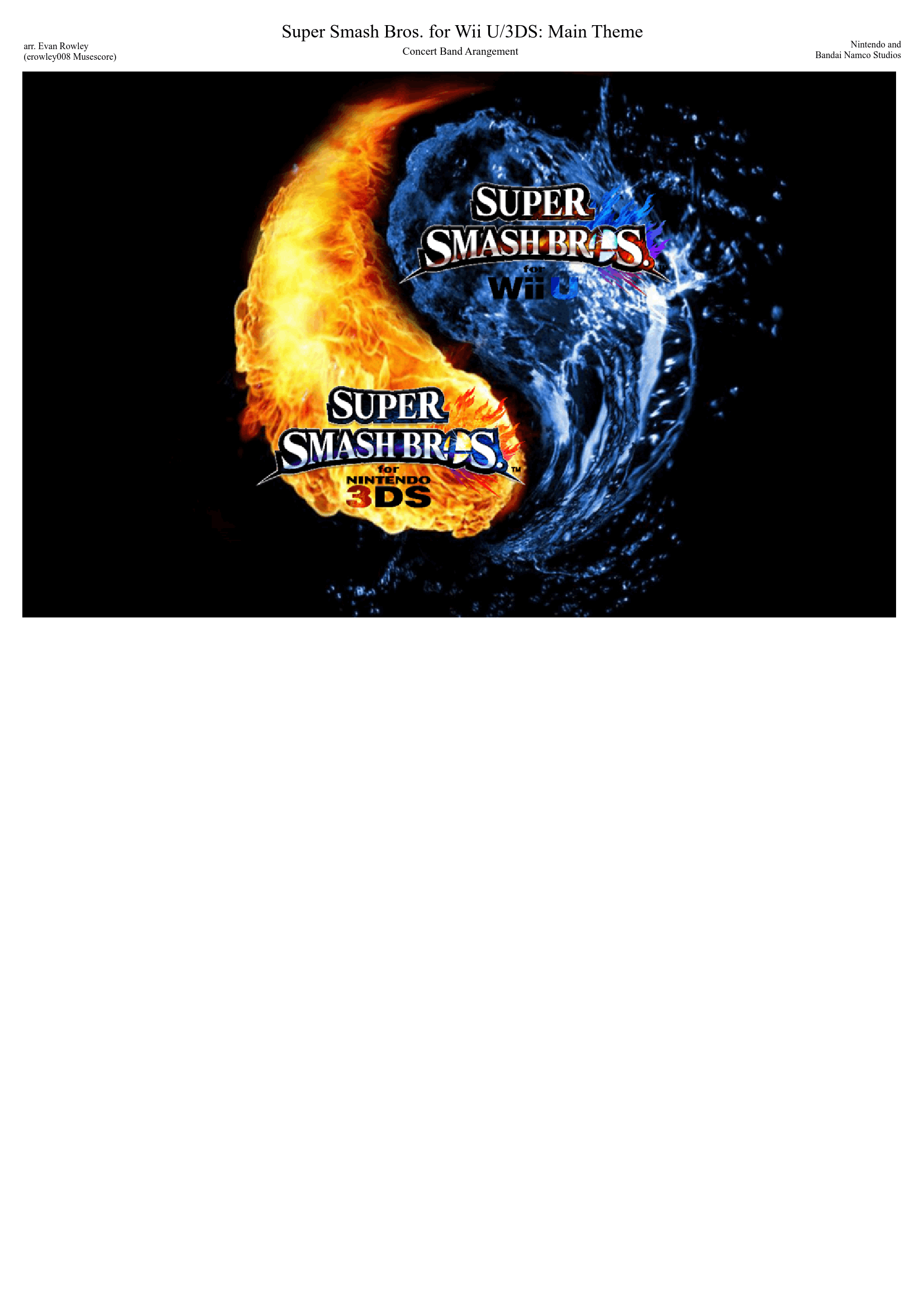 Partitura Super Smash Bros Wii U