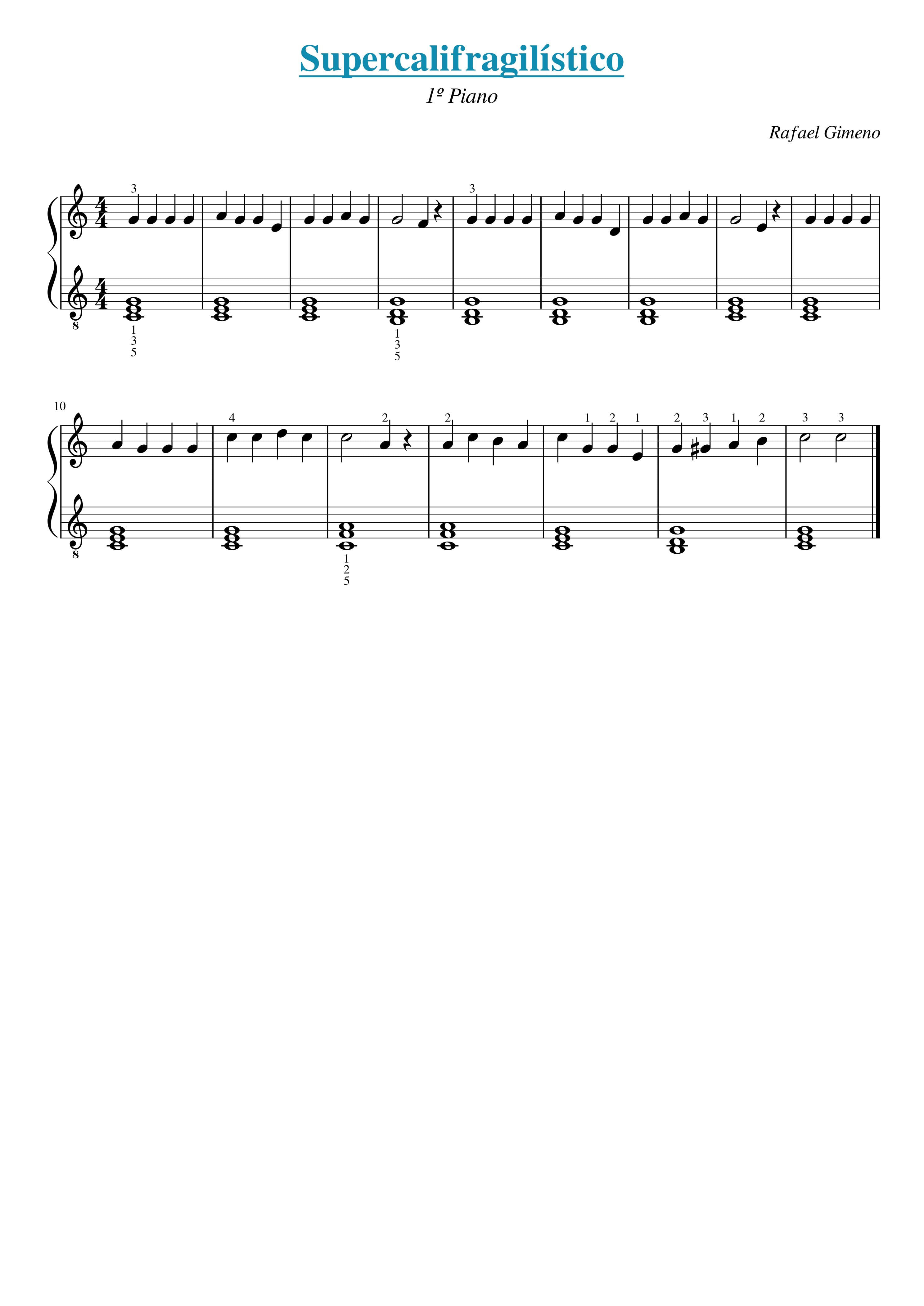 Partitura Supercalifragilistico