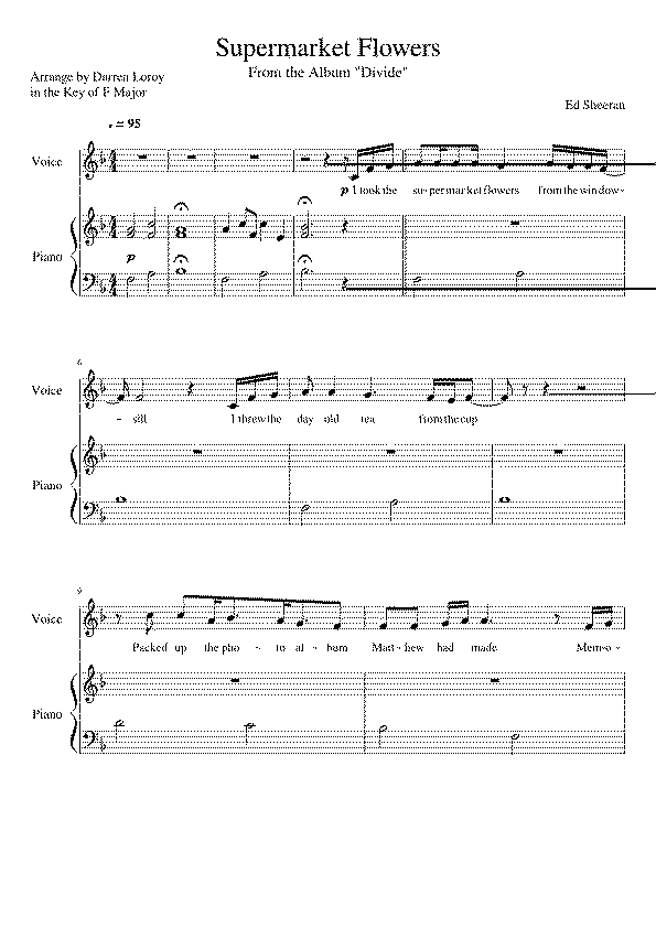 Partitura Supermarket Flowers