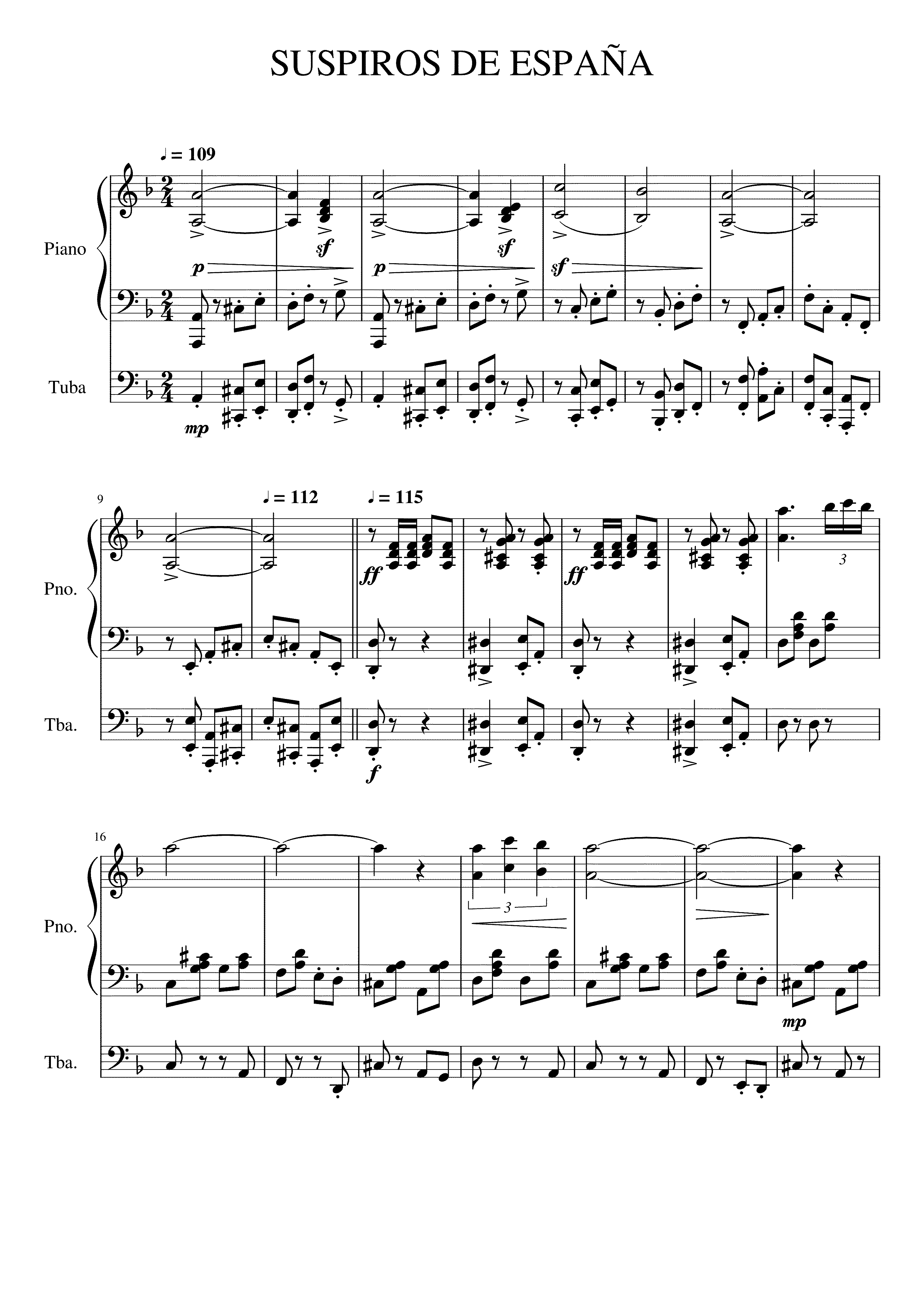 Partitura Suspiros de España