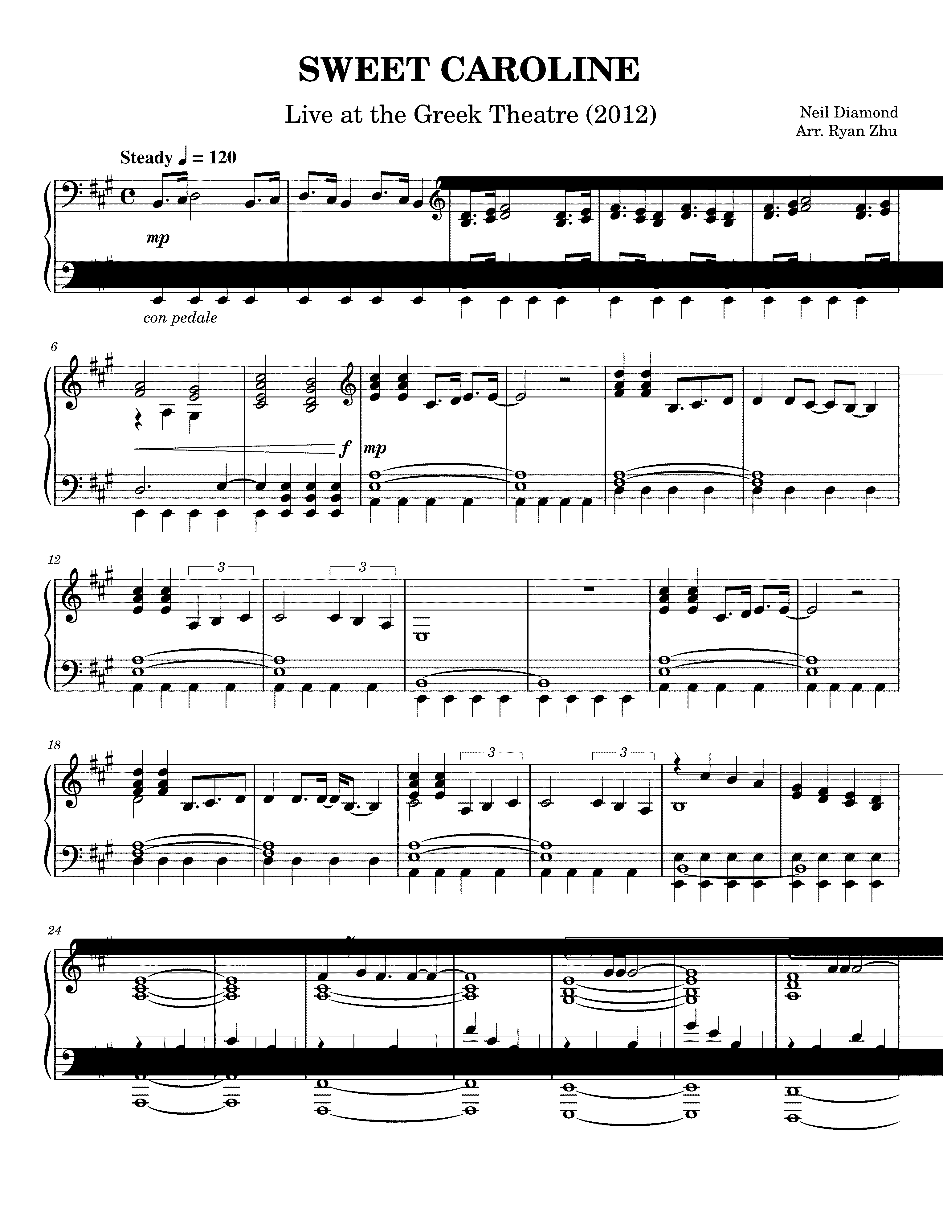 Partitura Sweet Caroline