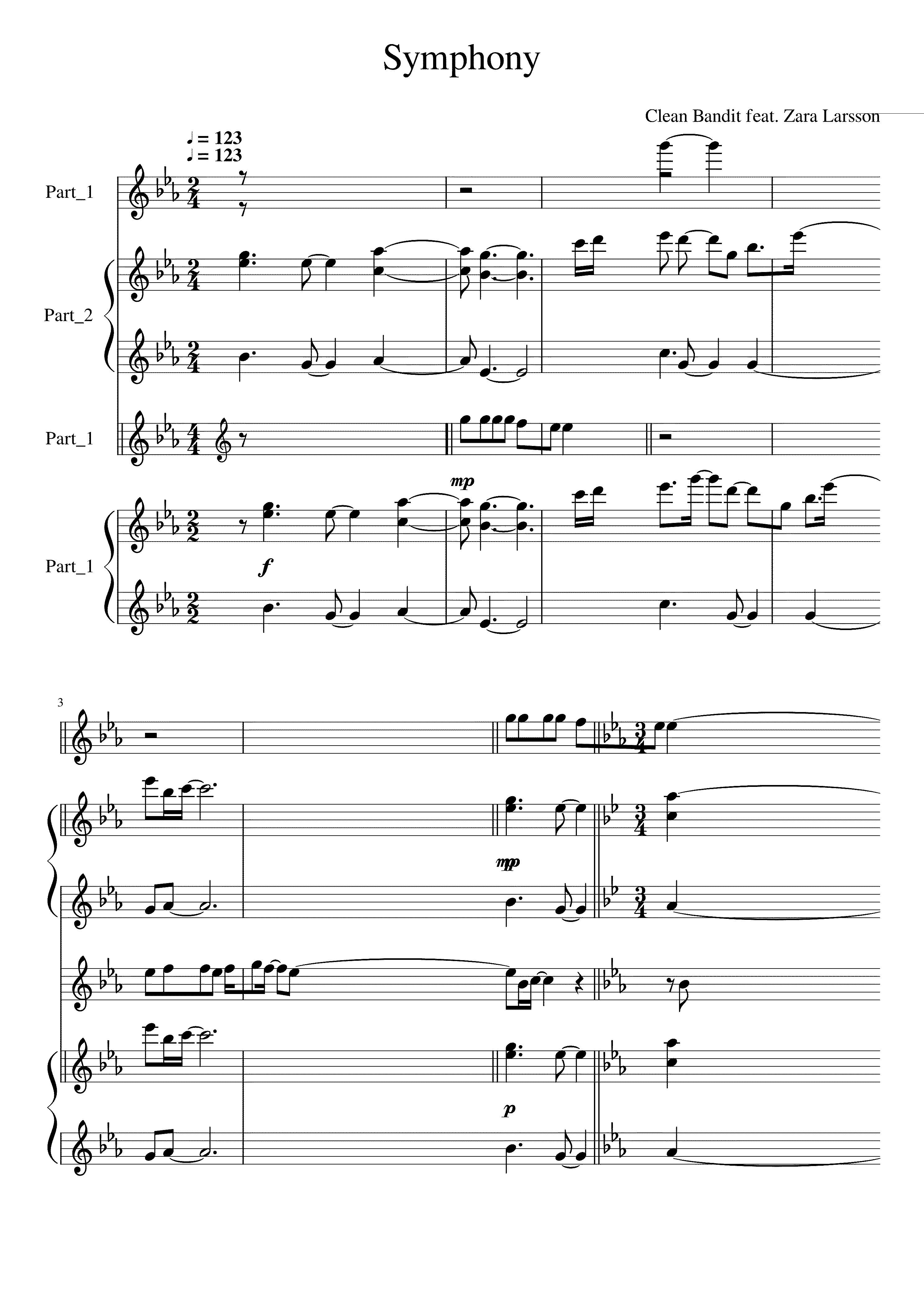 Partitura Symphony Zara Larsson