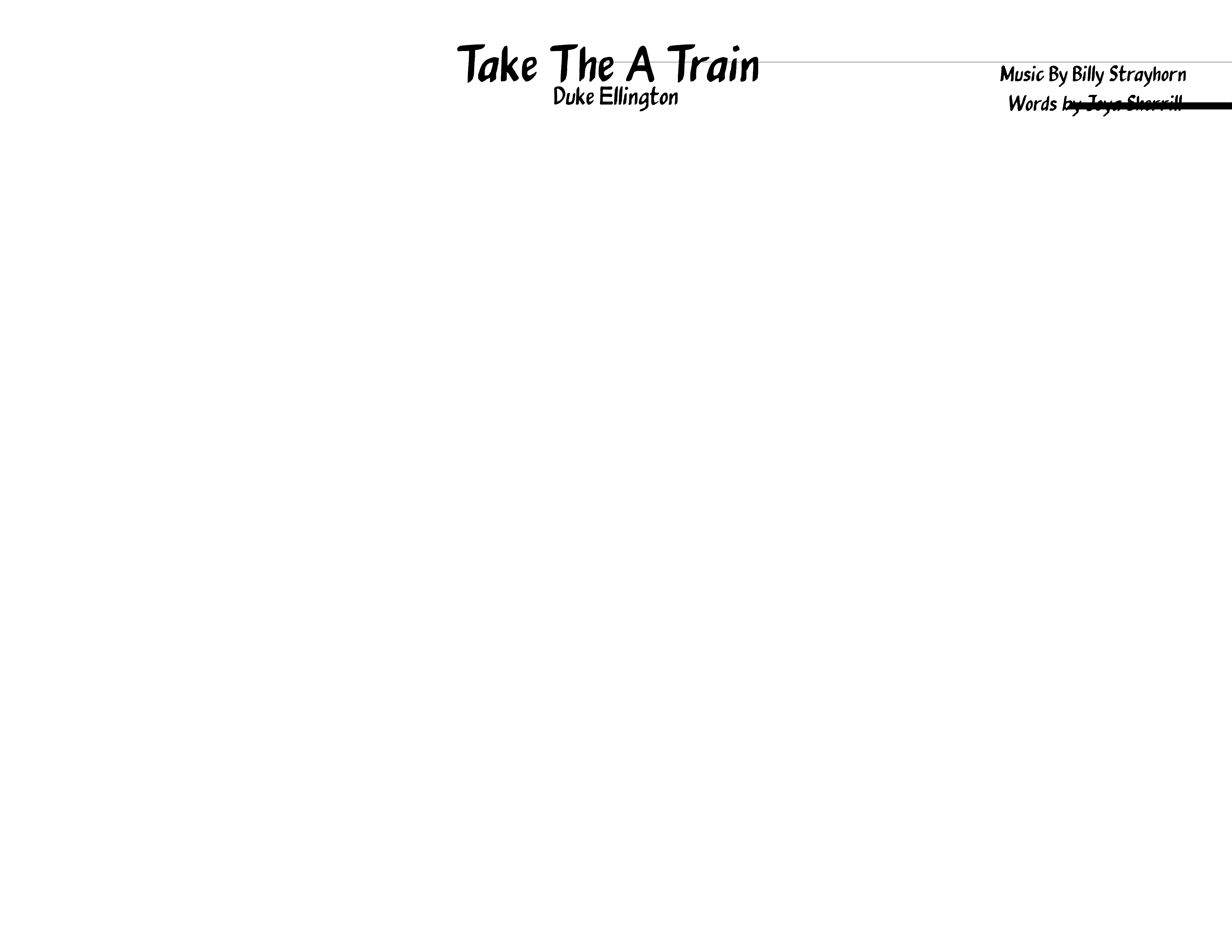 Partitura Take a Train