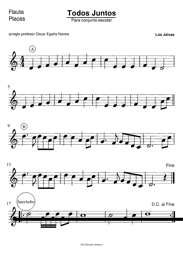 Partitura Tamaño