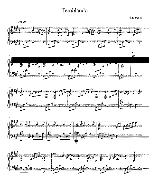 Partitura Temblando