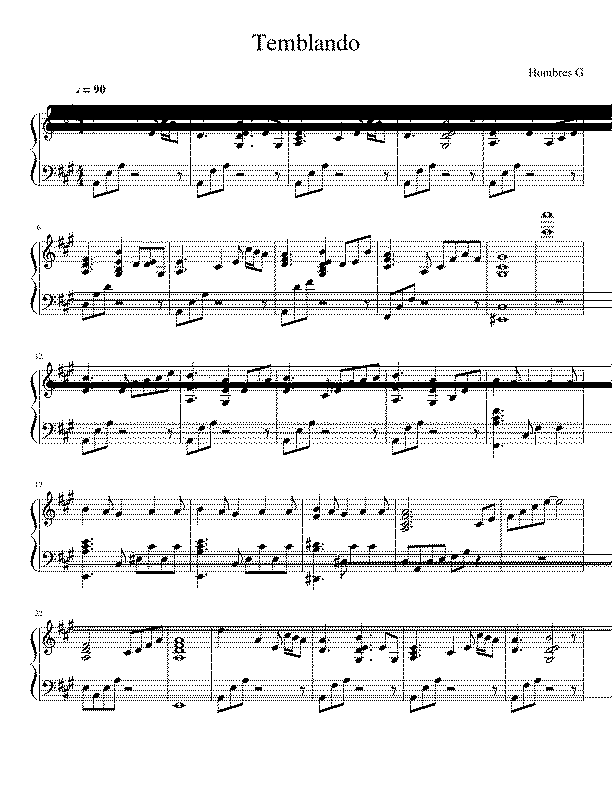 Partitura Temblando Hombres G