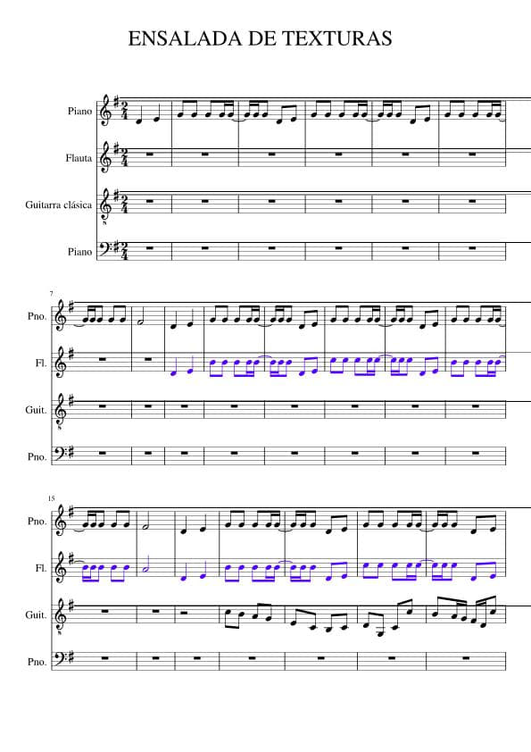 Partitura Texturas