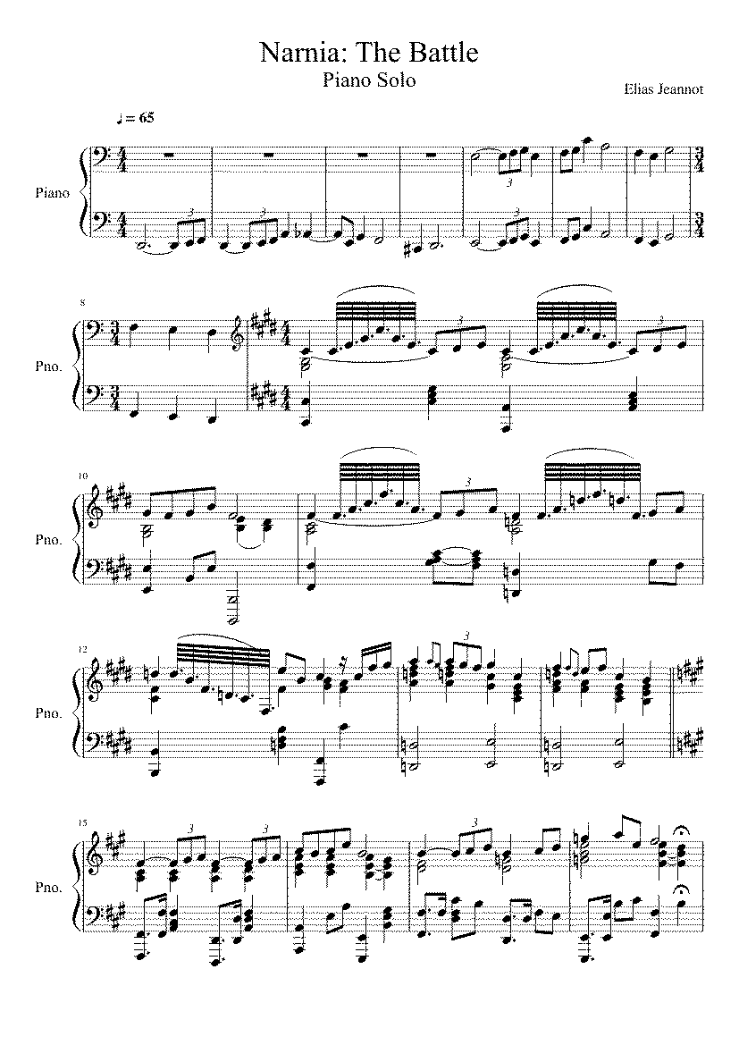 Partitura The Battle Narnia