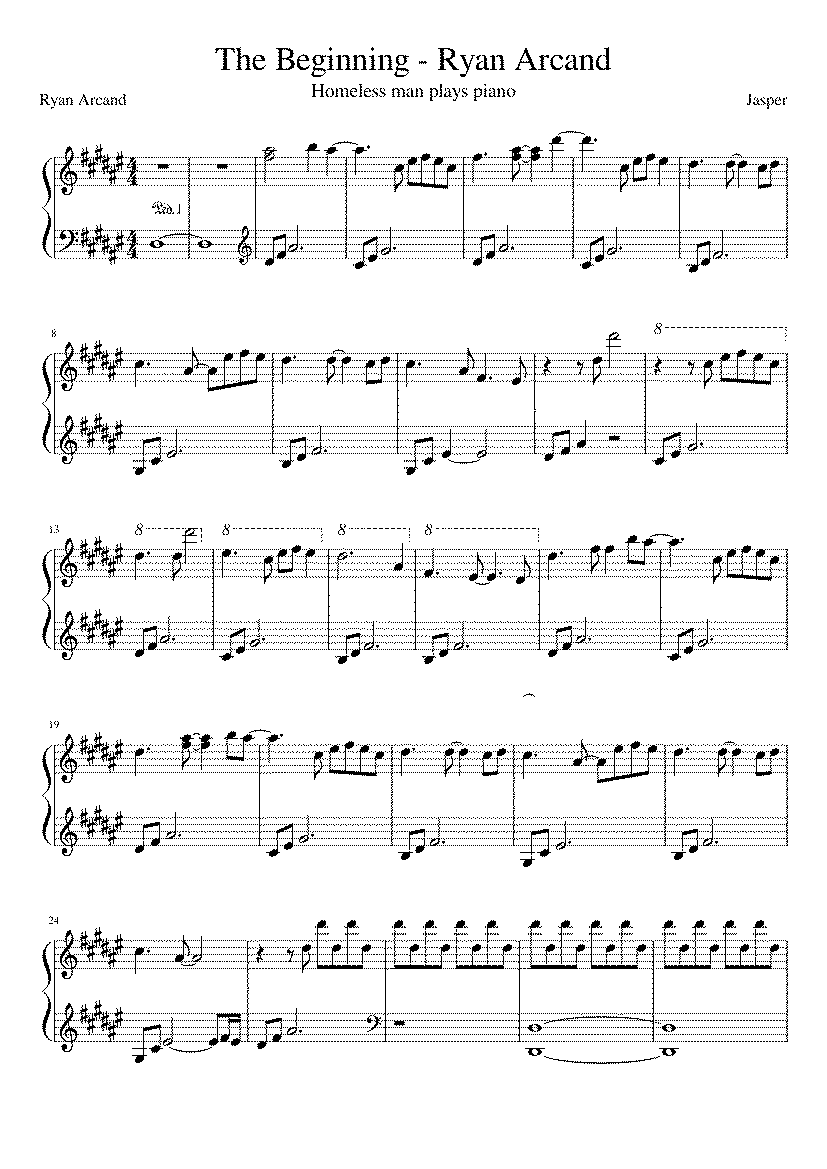 Partitura The Beginning Ryan Arcand