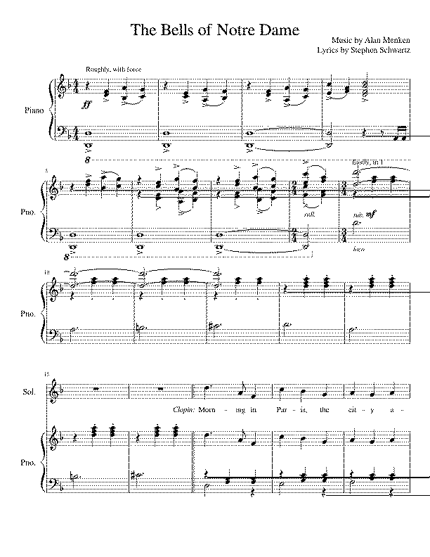 Partitura The Bells of Notre Dame