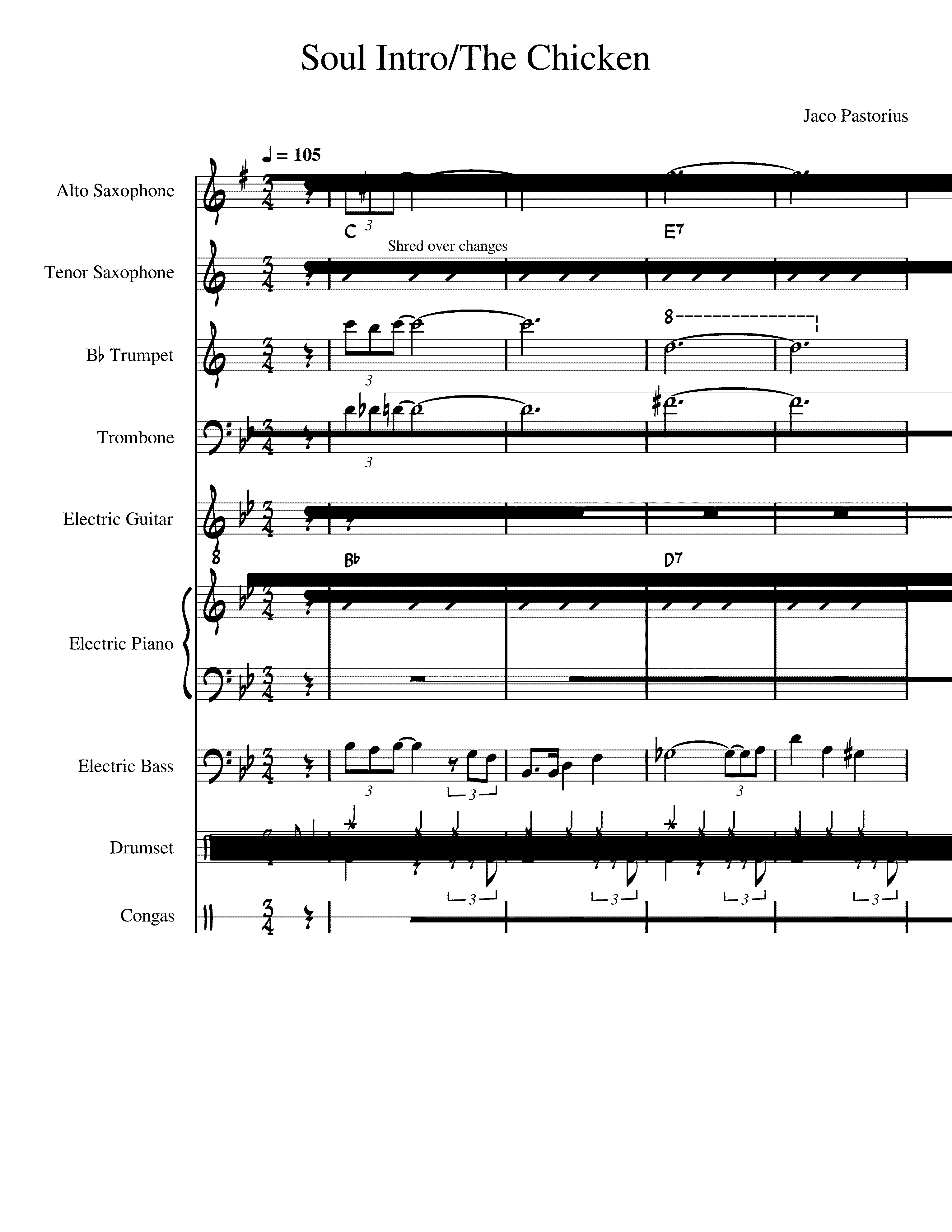 Partitura The Chicken Pastorius