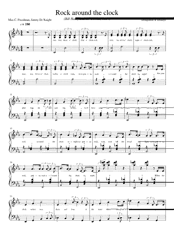 Partitura The Clock
