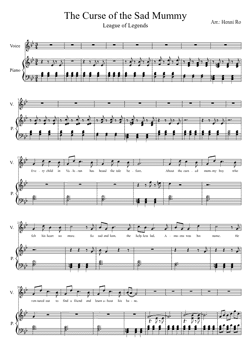 Partitura The Curse of The Sad Mummy