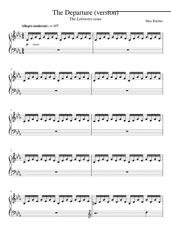 Partitura The Departure Max Richter