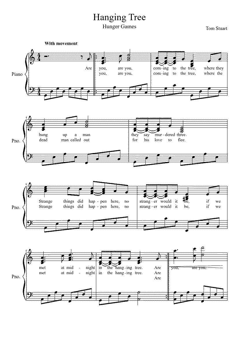 Partitura The Hanging Tree