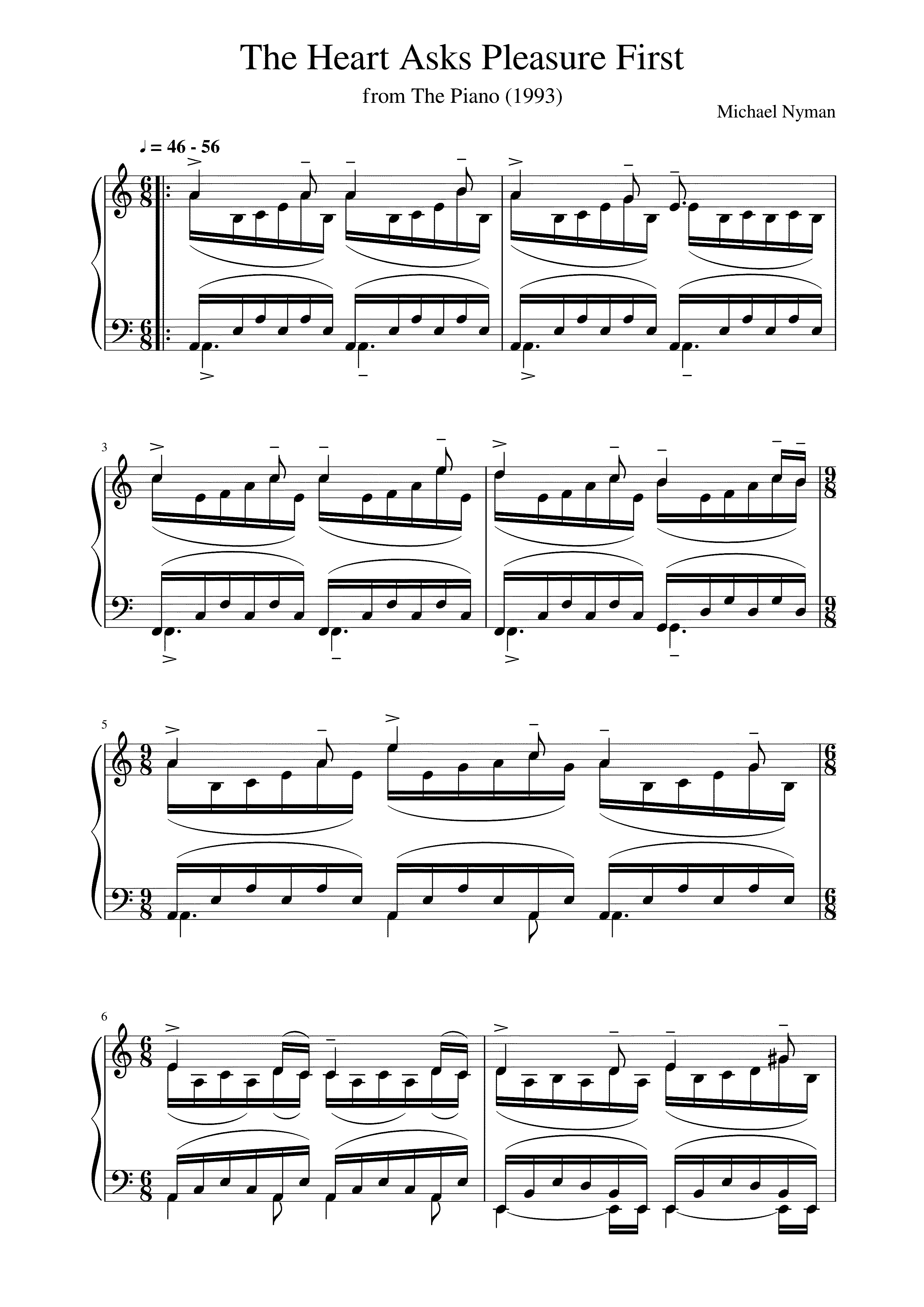 Partitura The Heart Asks For Pleasure First