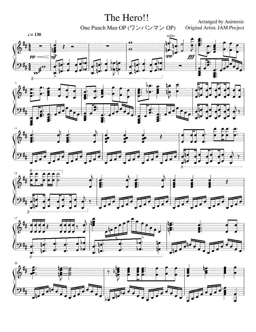 Partitura The Hero One Punch Man