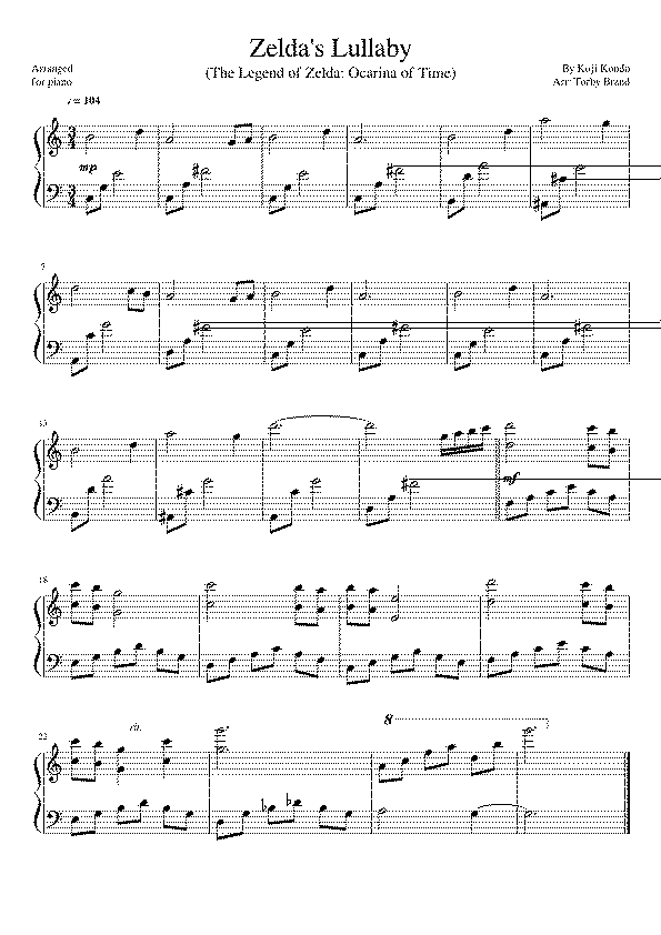 Partitura The Legend of Zelda Ocarina of Time