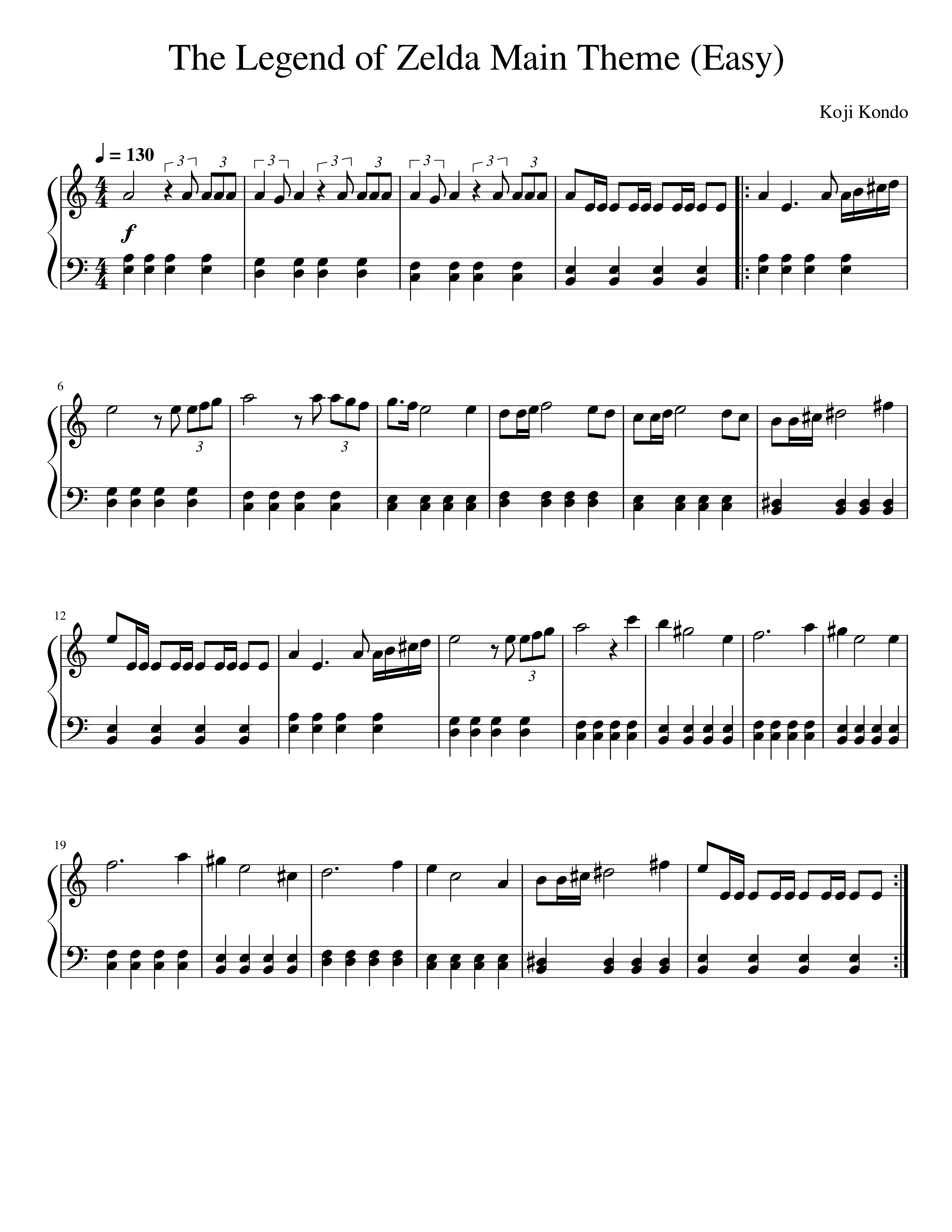 Partitura The Legend of Zelda Theme