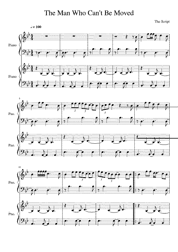 Partitura The Man Who Can't Be Moved