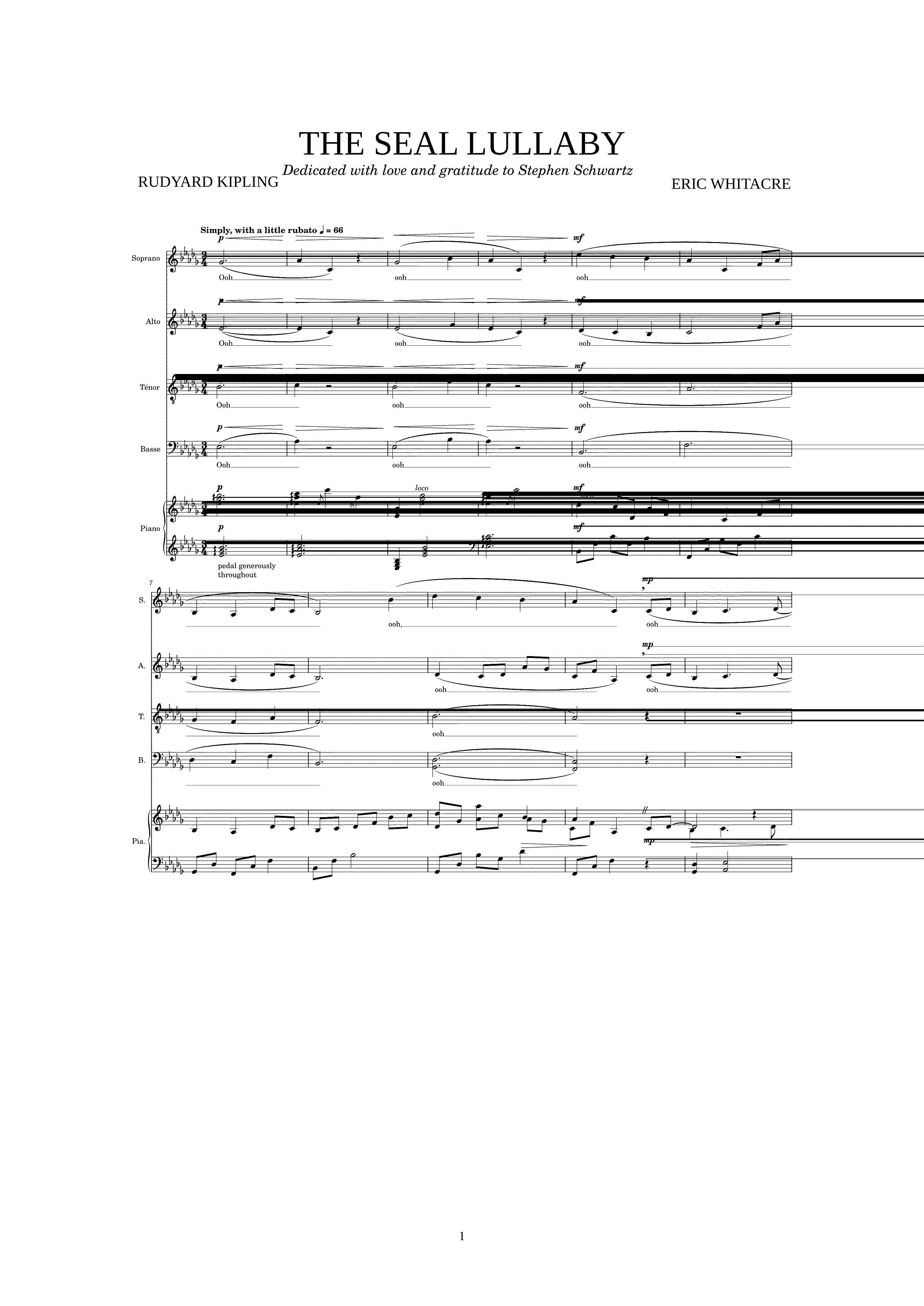 Partitura The Seal Lullaby