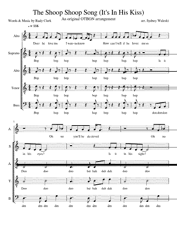 Partitura The Shoop Shoop Song