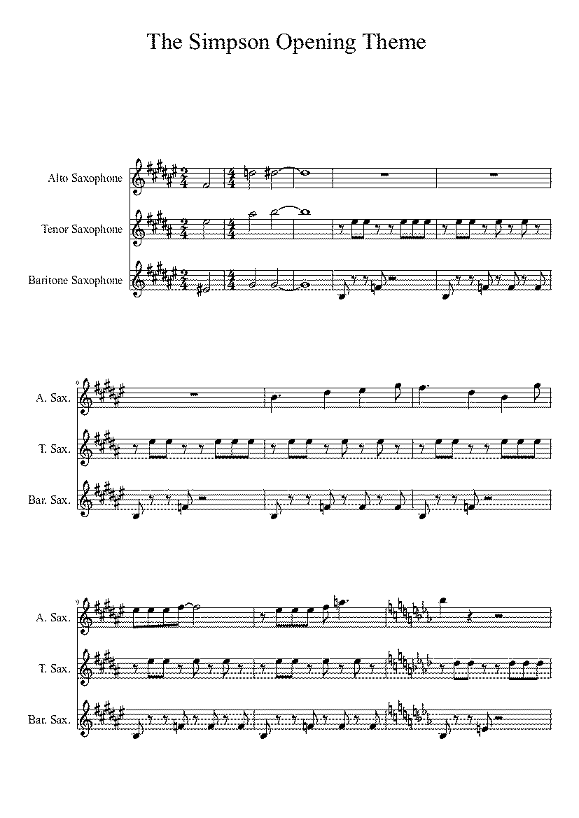 Partitura The Simpson