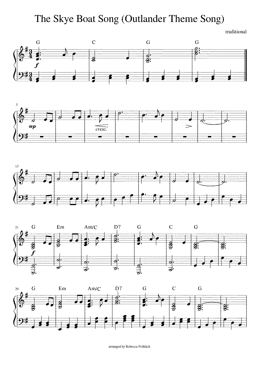 Partitura The Skye Boat Song