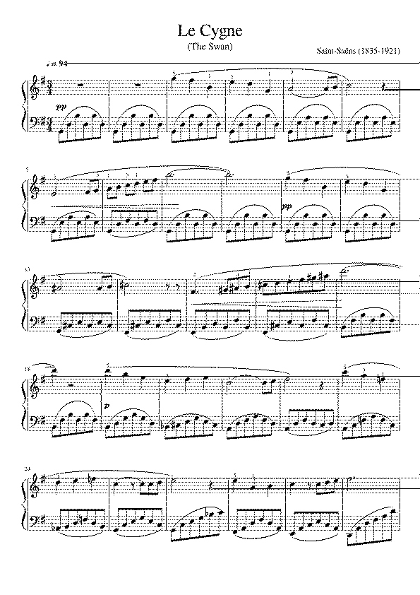 Partitura The Swan