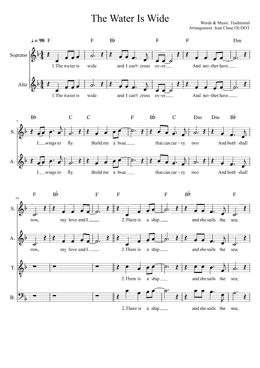 Partitura The Water Is Wide