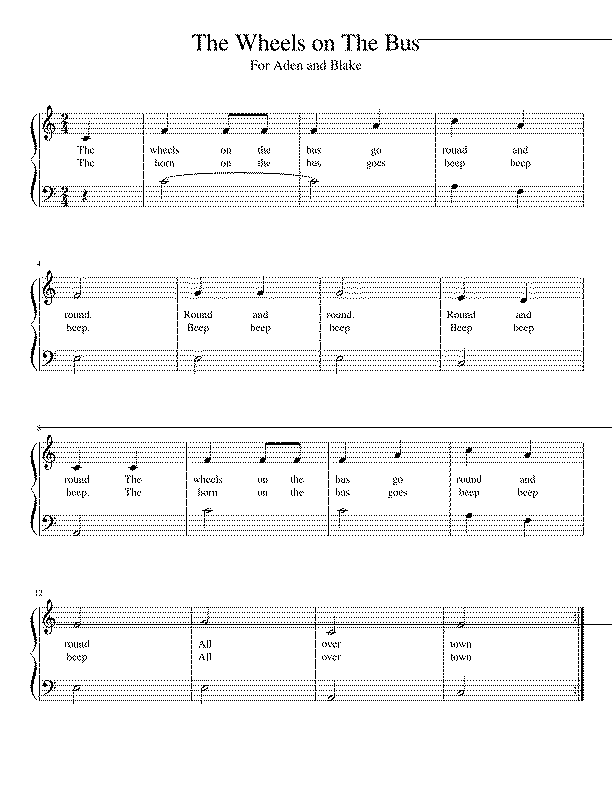 Partitura The Wheels On The Bus