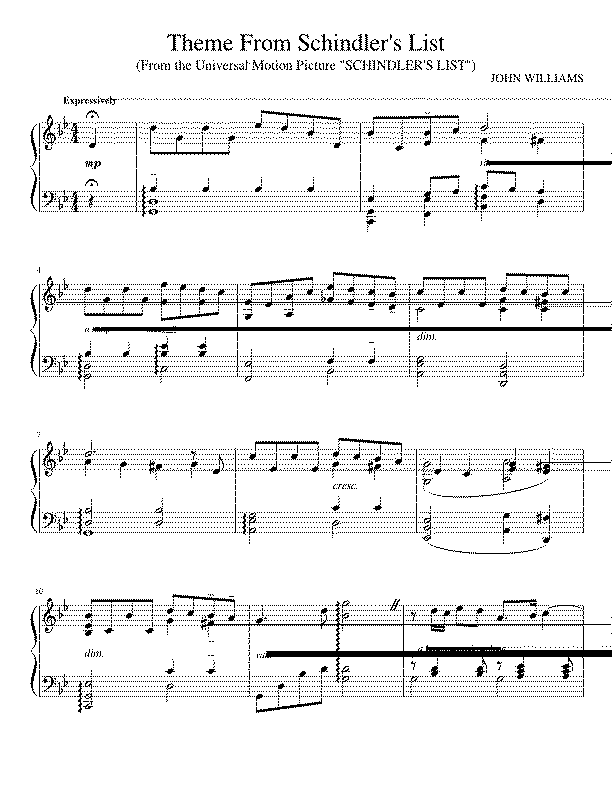 Partitura Theme From Schindler's List