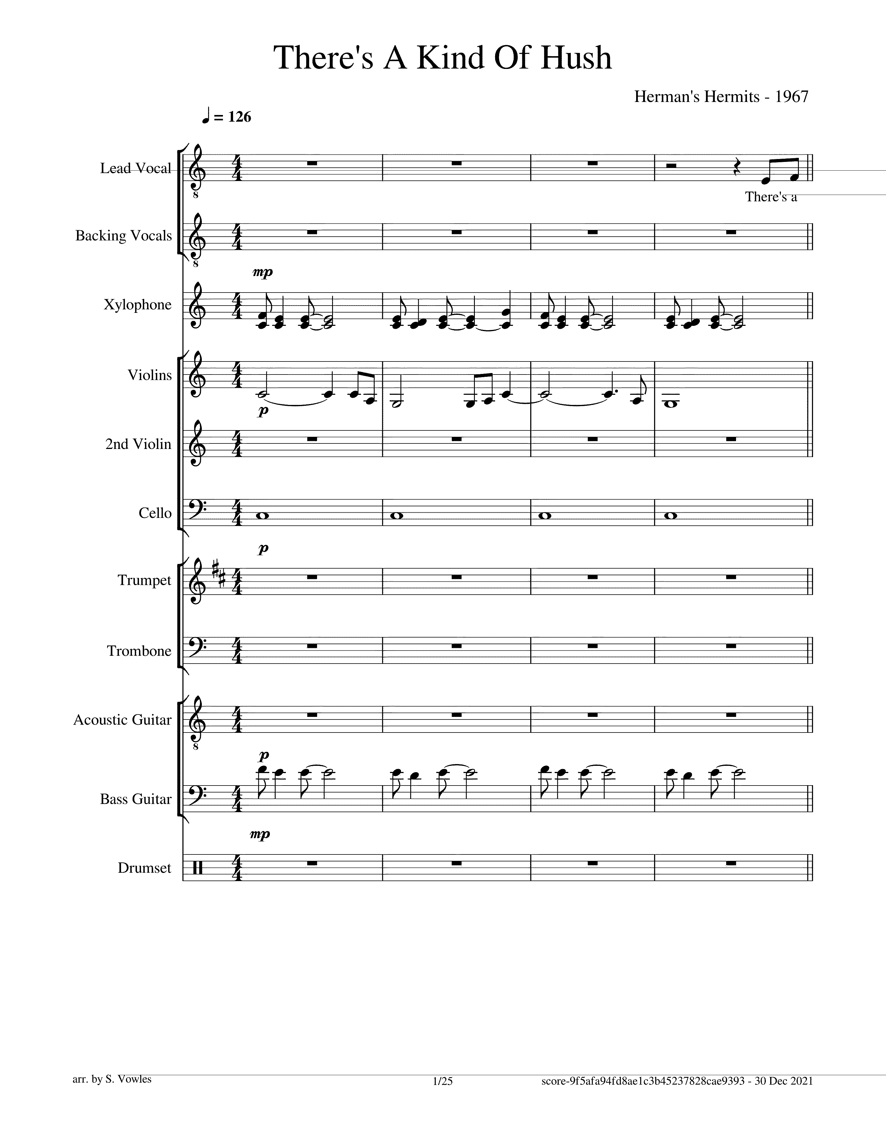 Partitura There a Kind of Hush
