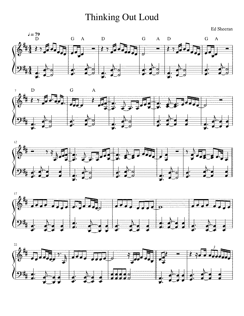 Partitura Thinking Out Loud