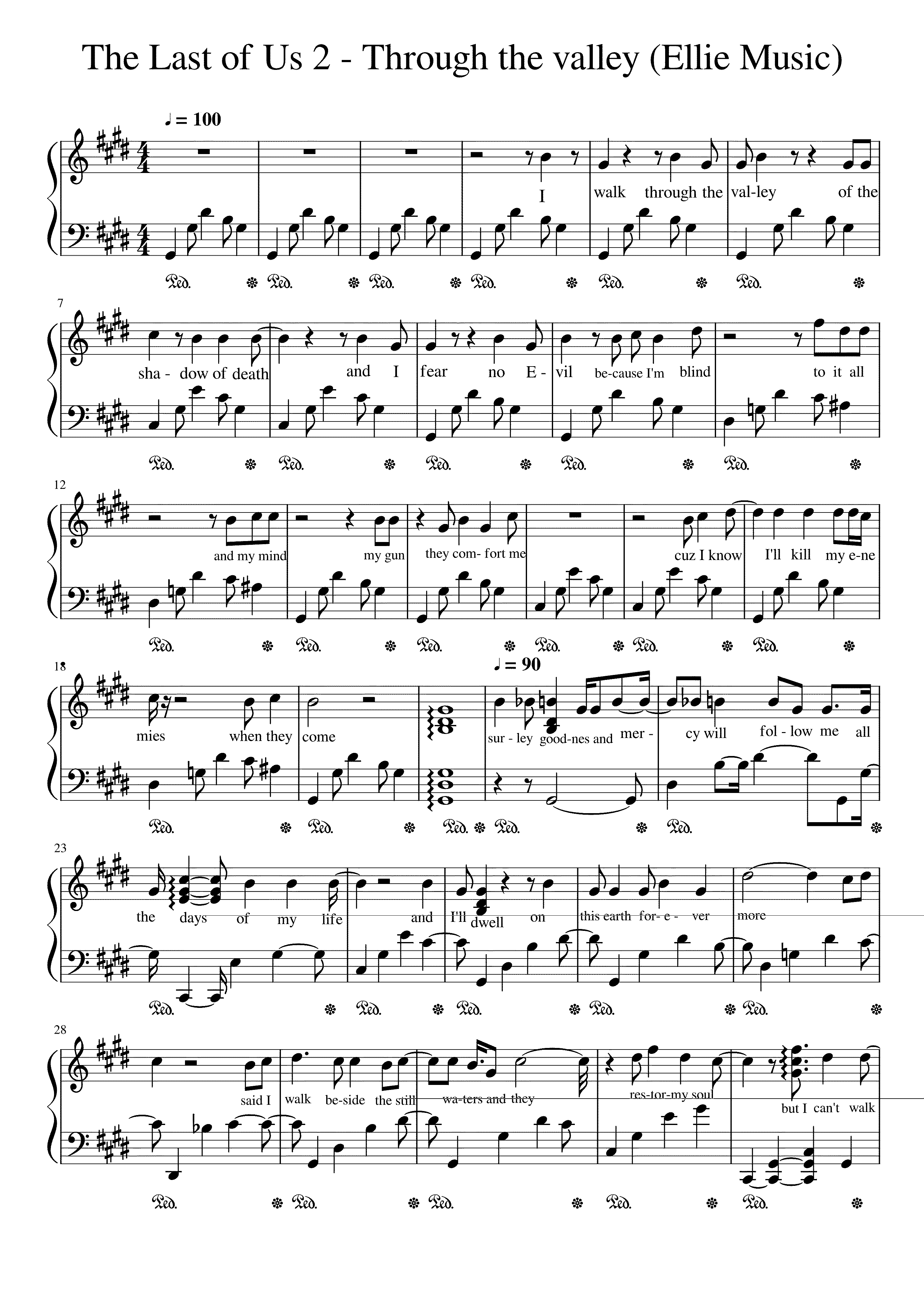 Partitura Through The Valley