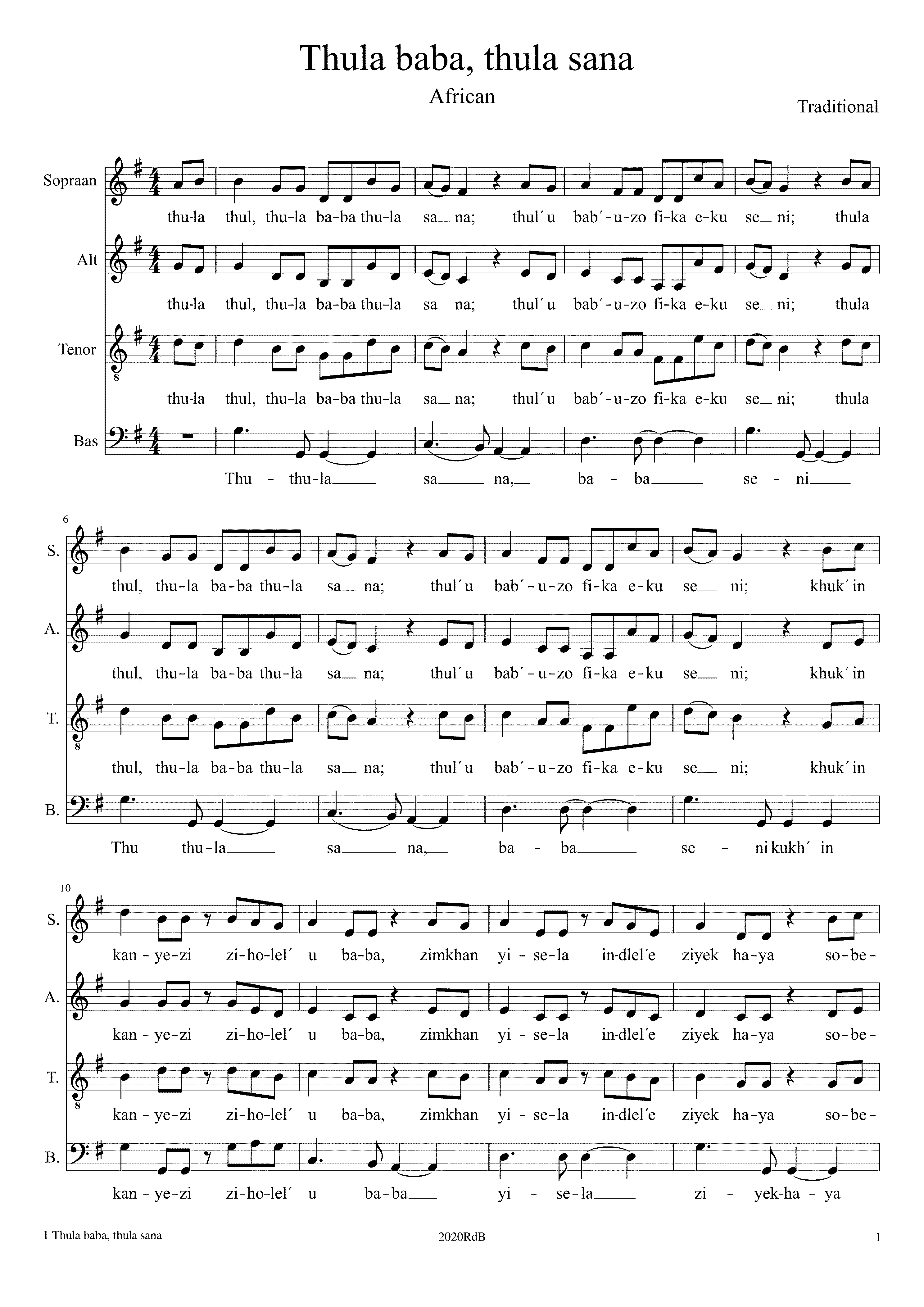 Partitura Thula