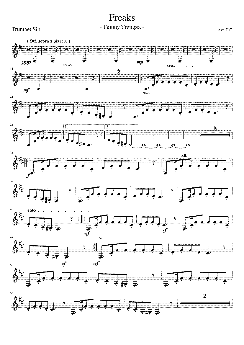 Partitura Timmy Trumpet Freaks