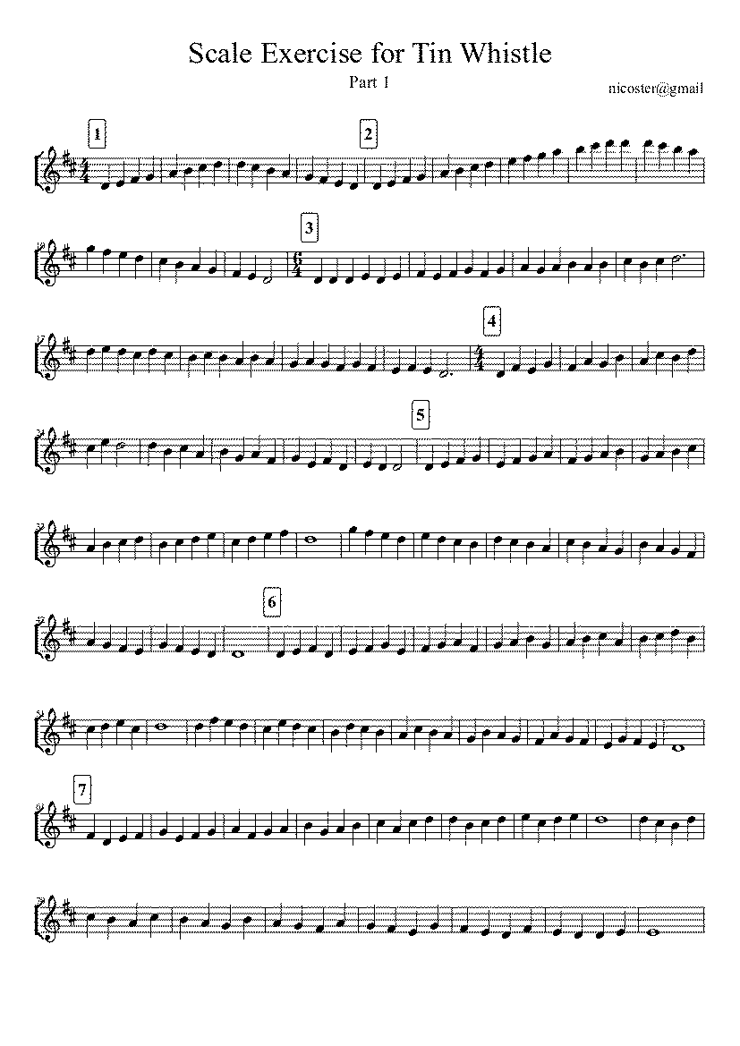 Partitura Tin Whistle