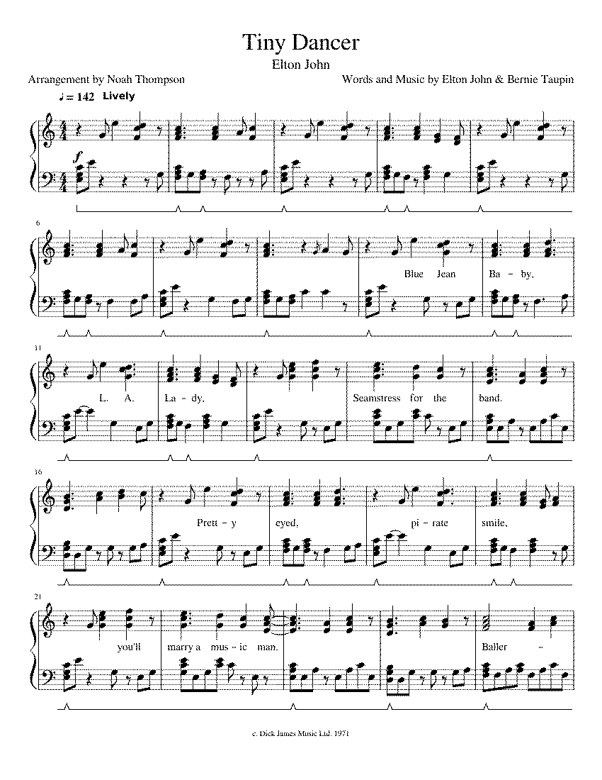 Partitura Tiny Dancer