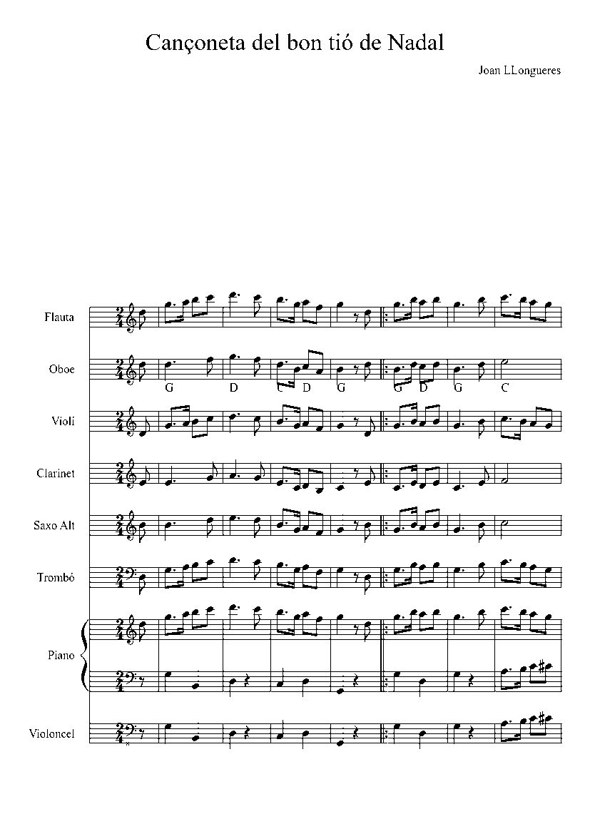 Partitura Tio de Nadal
