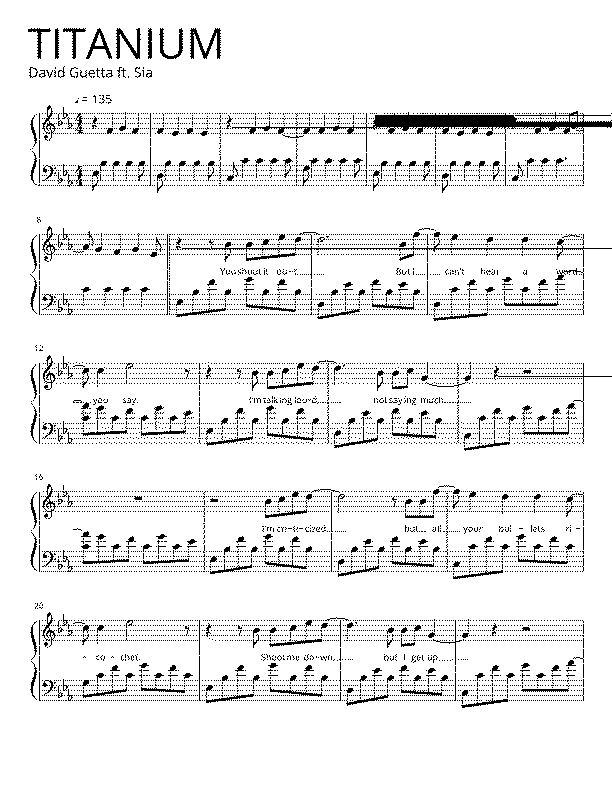 Partitura Titanium Sia