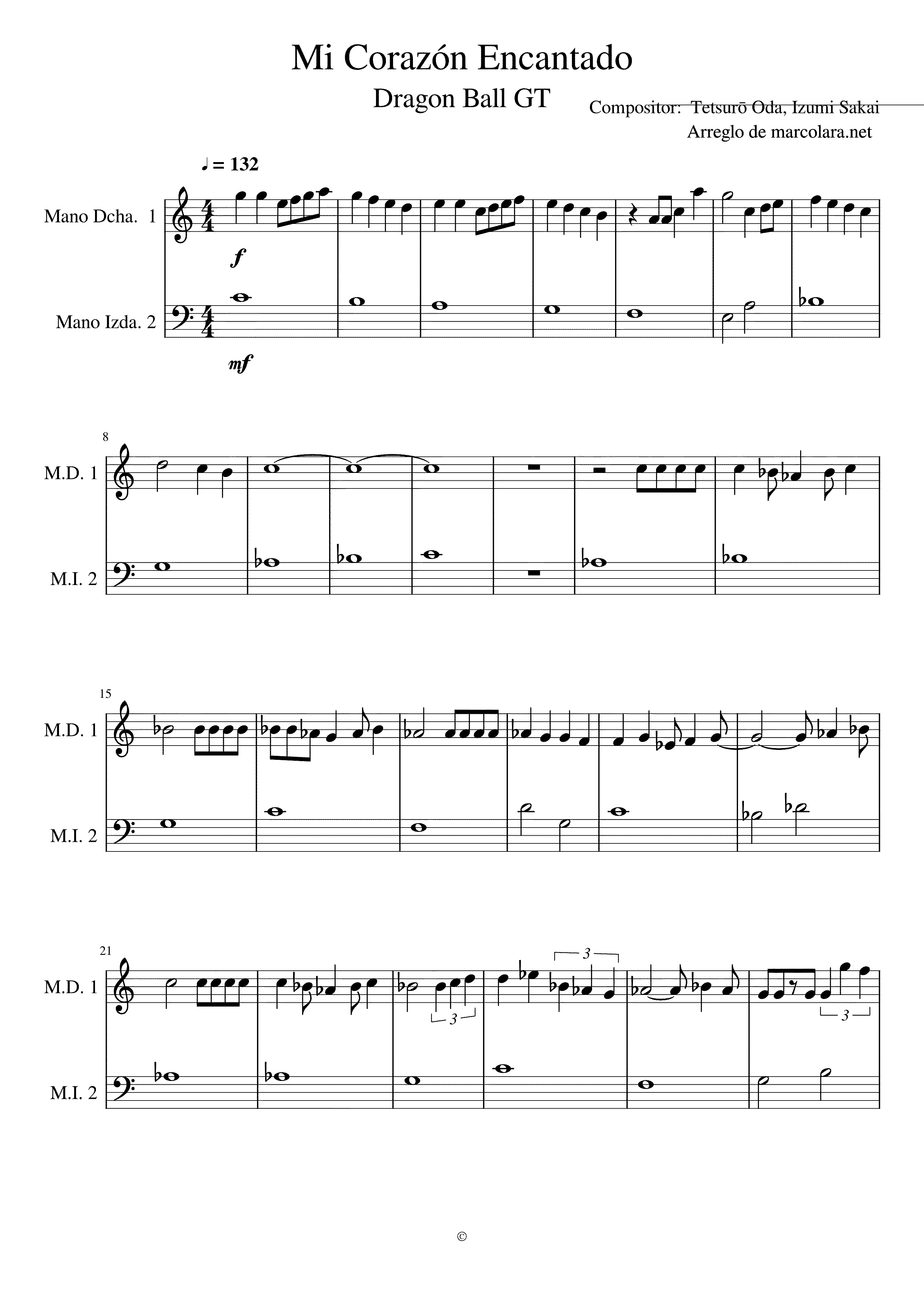 Partitura Tocar