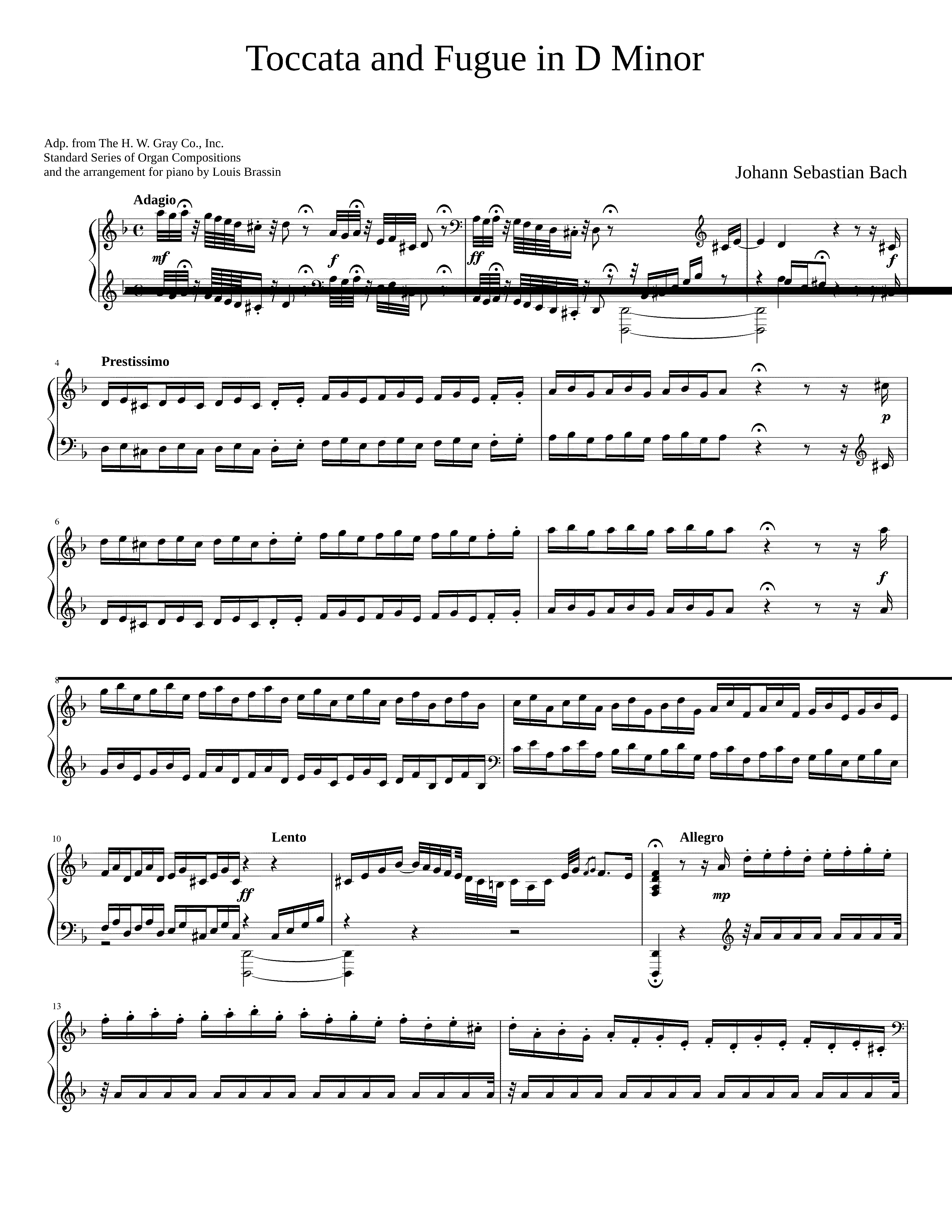 Partitura Toccata In D Minor