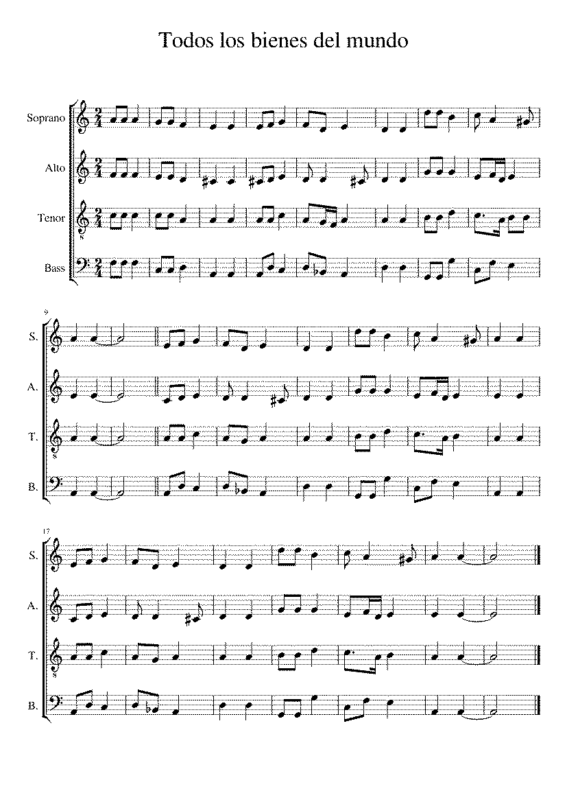 Partitura Todos Los Bienes del Mundo