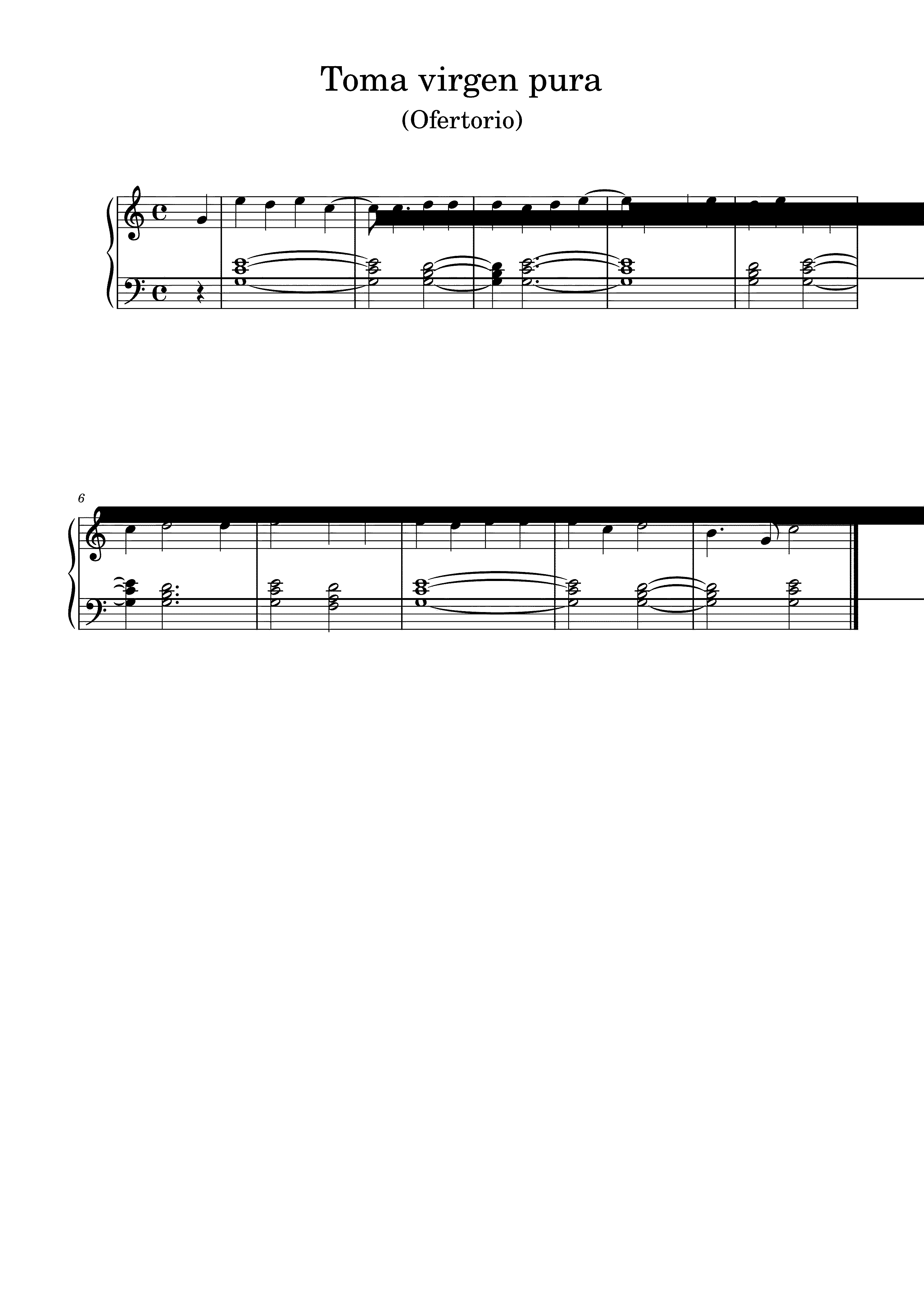 Partitura Toma Virgen Pura