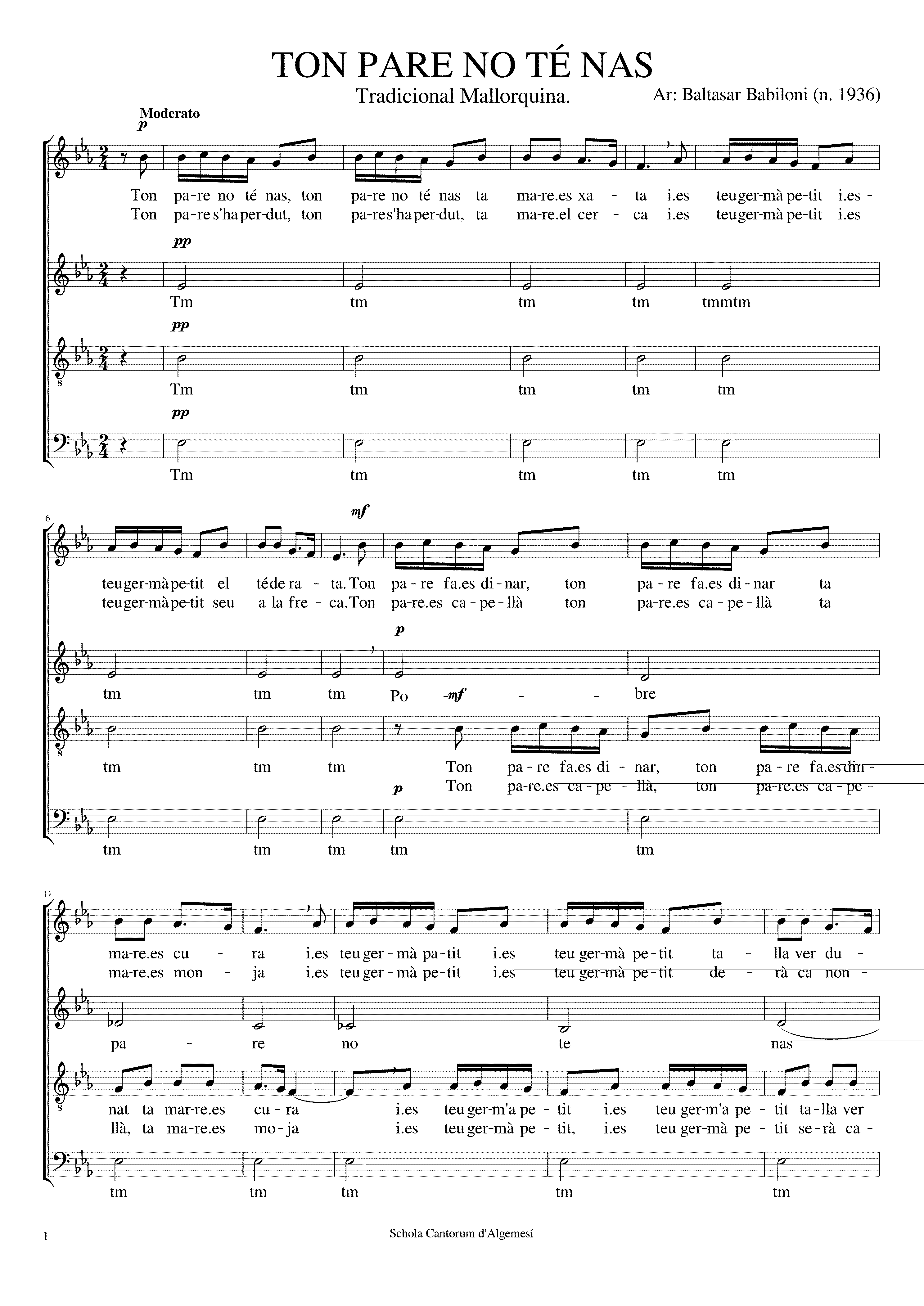 Partitura Ton Pare No Te Nas