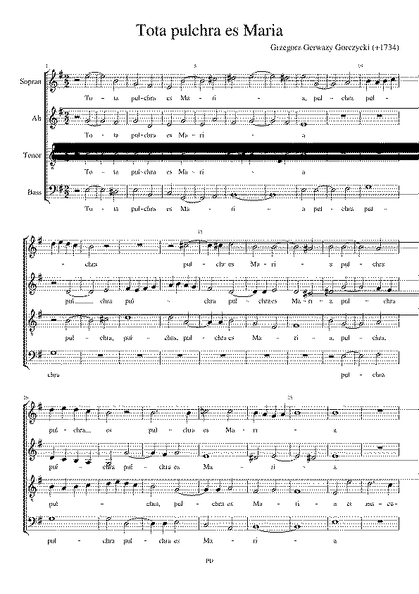 Partitura Tota Pulchra Es Maria